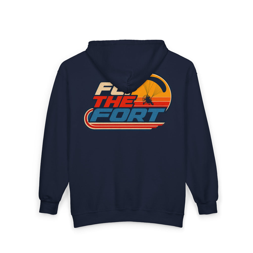 "80s" FLY THE FORT Paramotor Zip Up Hoodie