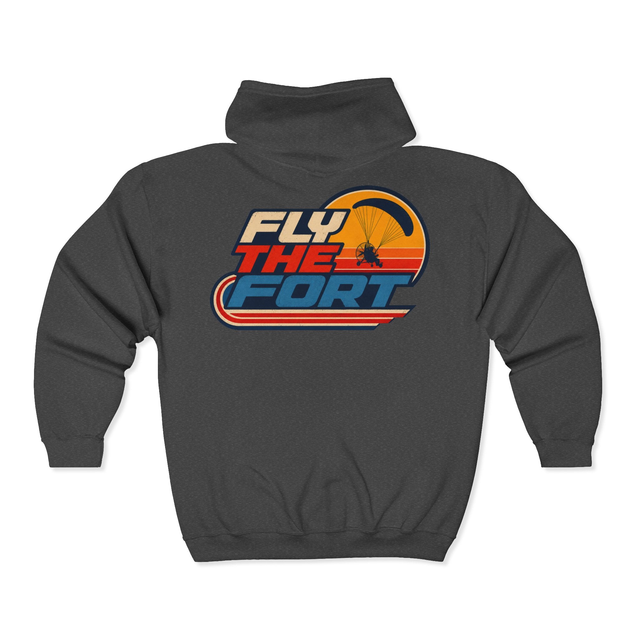 "80s" FLY THE FORT Paramotor Zip Up Hoodie