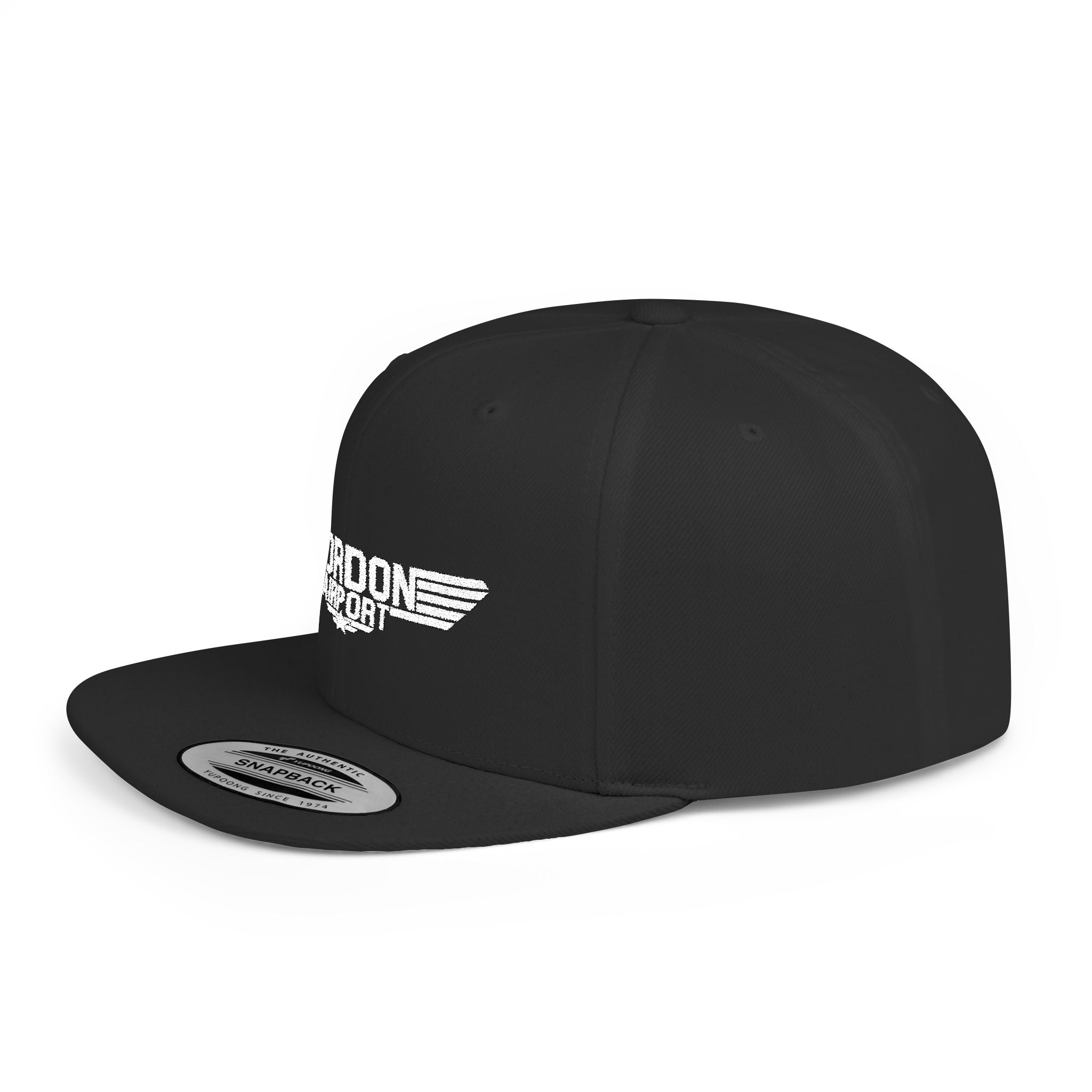 Flat Bill Snapback — "Gordon Airport" Embroidered Cap
