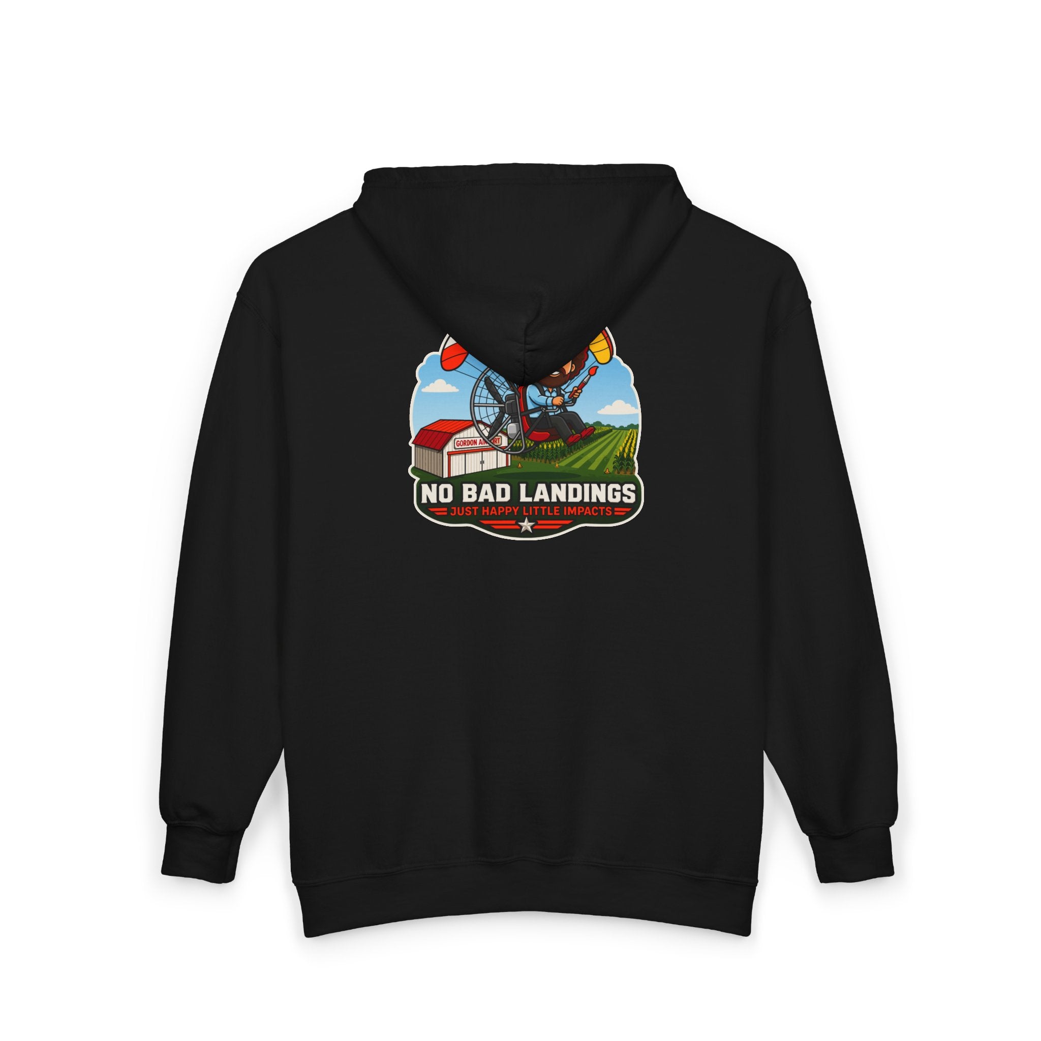 "No Bad Landings" Paraglider Pilot Zip Up Hoodie