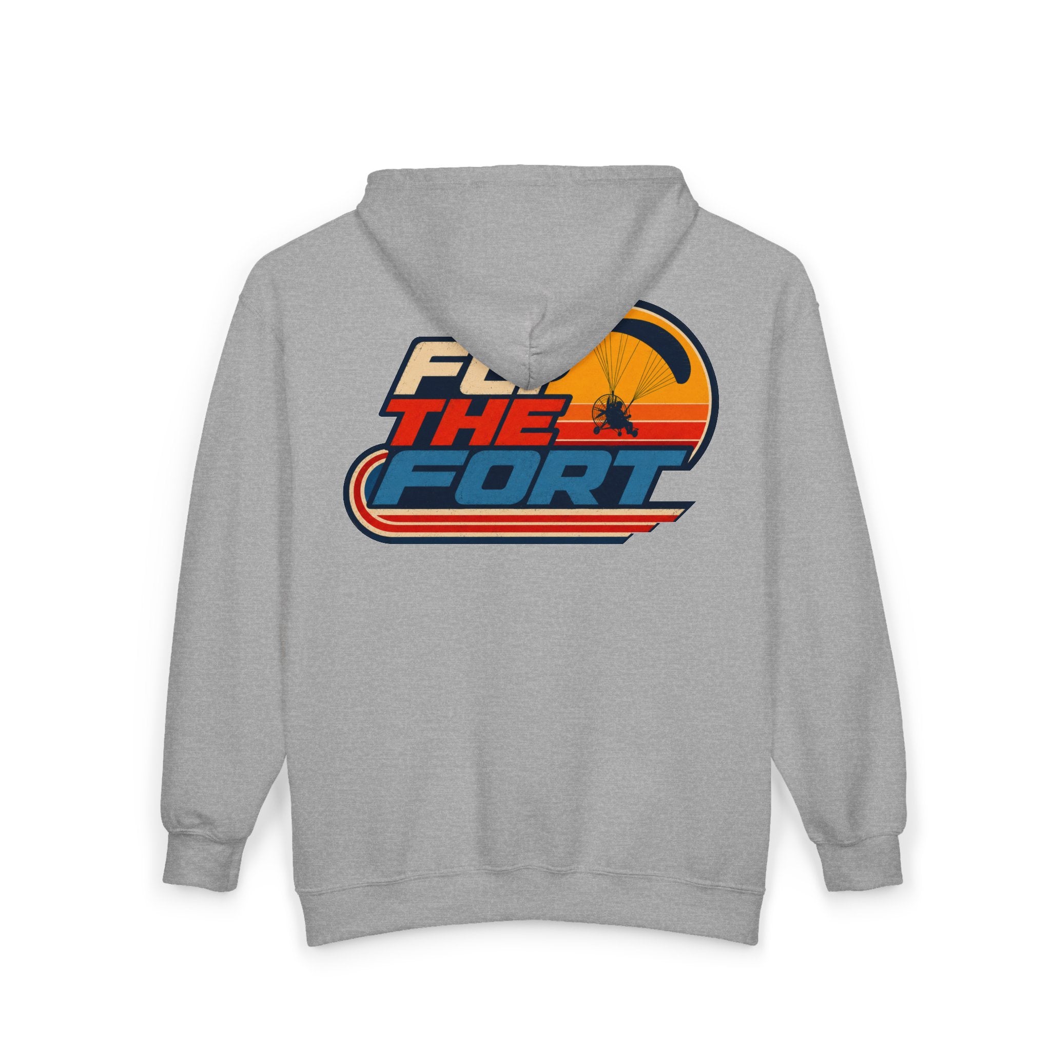 "80s" FLY THE FORT Paramotor Zip Up Hoodie