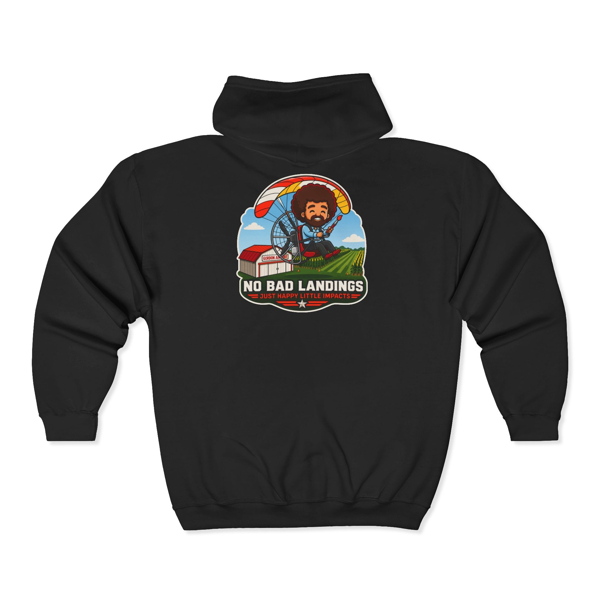 "No Bad Landings" Paraglider Pilot Zip Up Hoodie