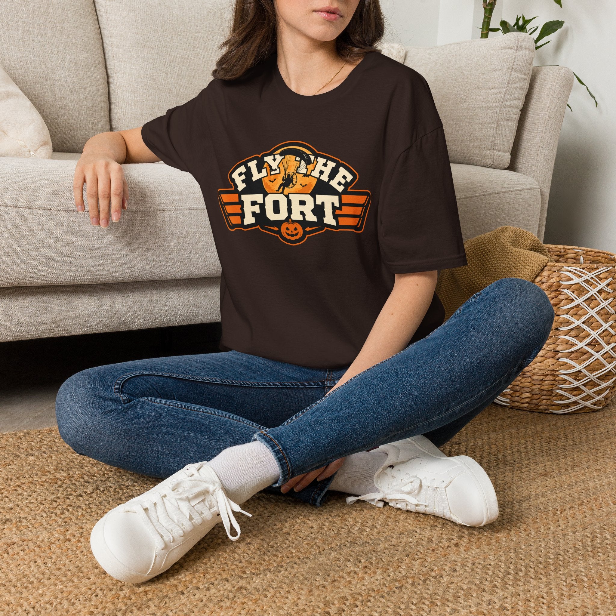 FLY THE FORT Halloween Paramotor Pilot Softstyle T-Shirt