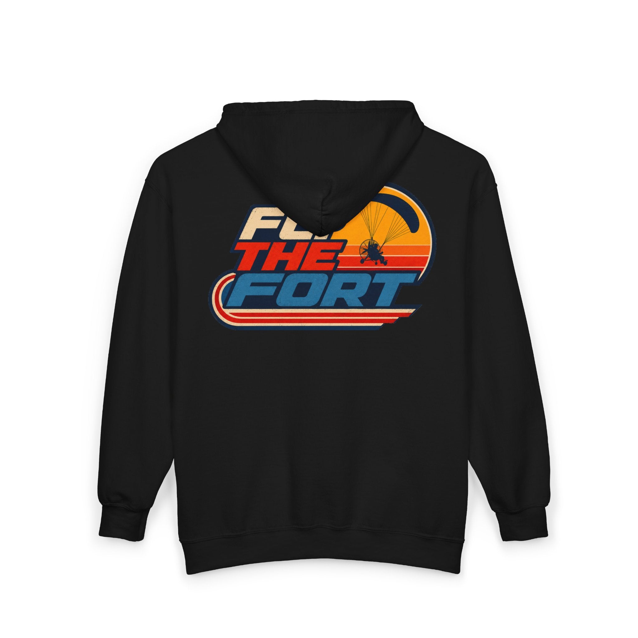 "80s" FLY THE FORT Paramotor Zip Up Hoodie
