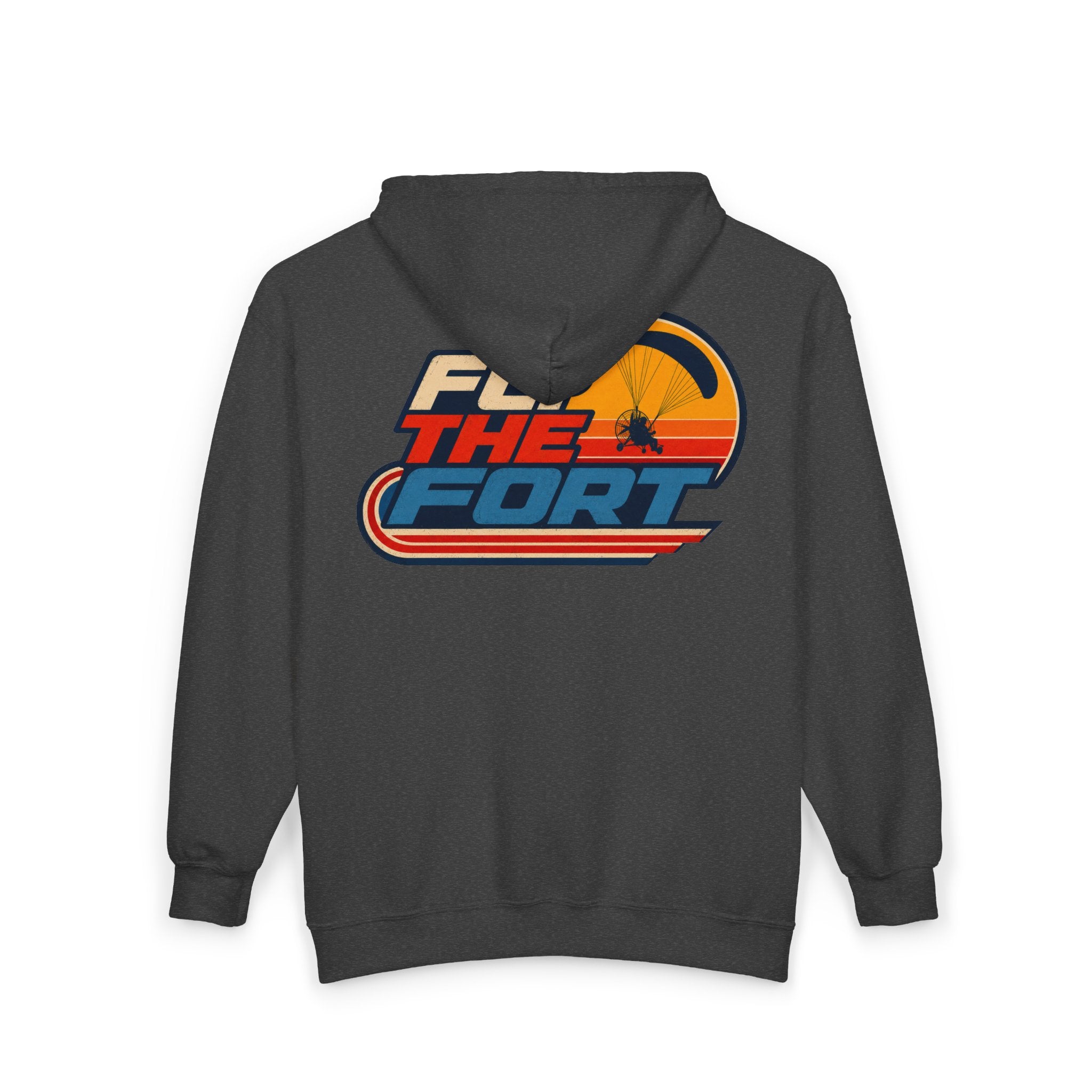 "80s" FLY THE FORT Paramotor Zip Up Hoodie