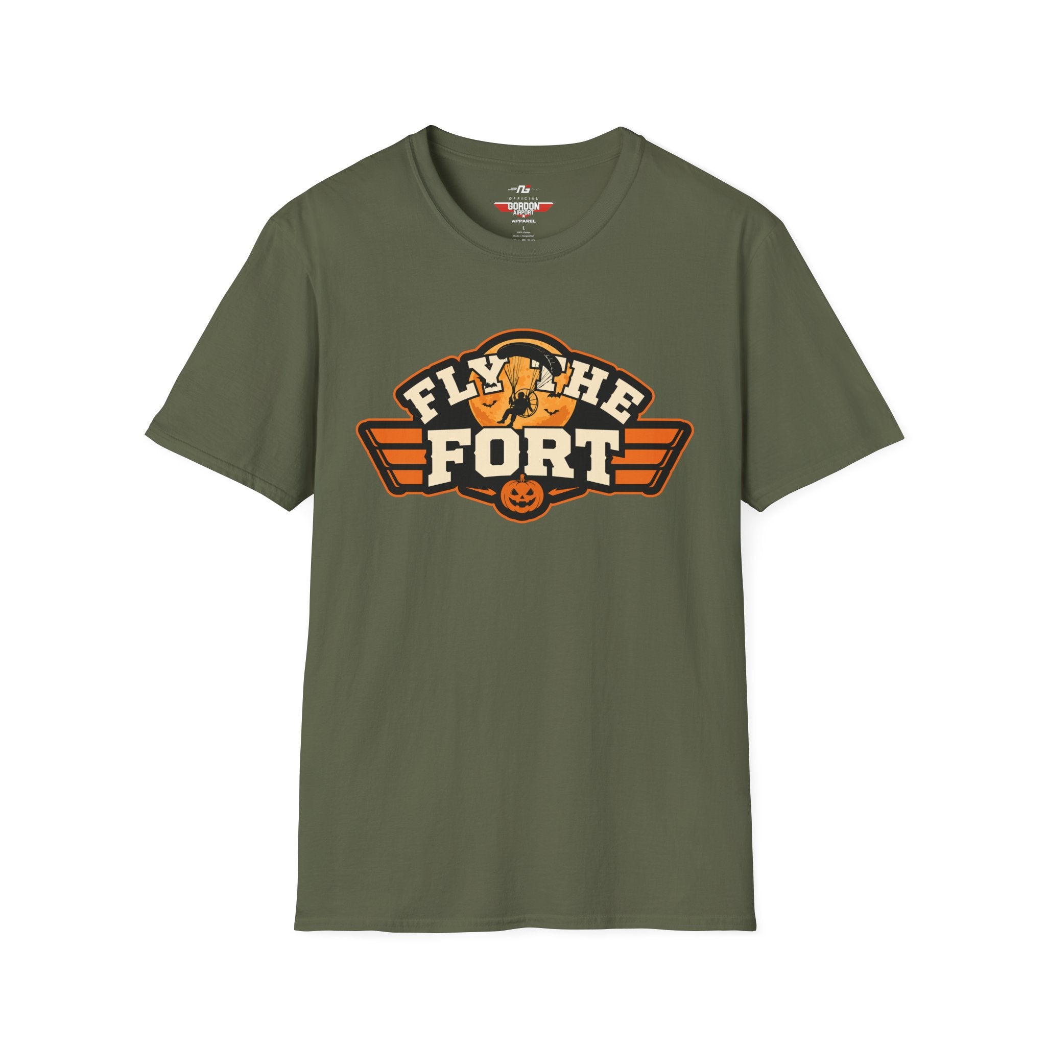FLY THE FORT Halloween Paramotor Pilot Softstyle T-Shirt