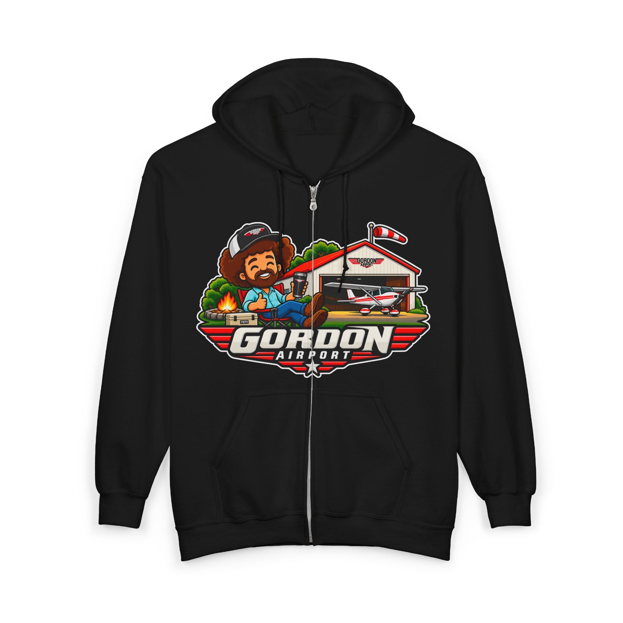 "No Bad Landings" Paraglider Pilot Zip Up Hoodie
