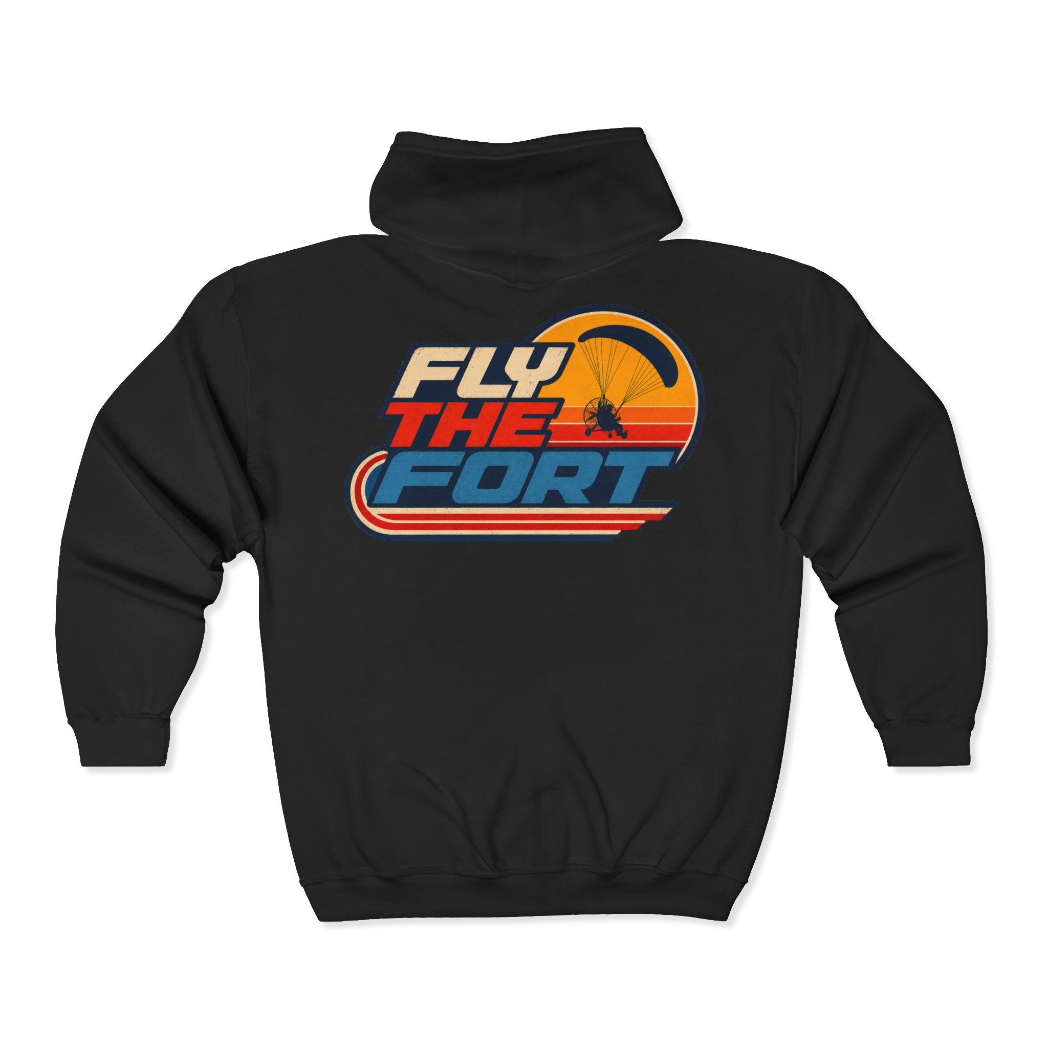 "80s" FLY THE FORT Paramotor Zip Up Hoodie