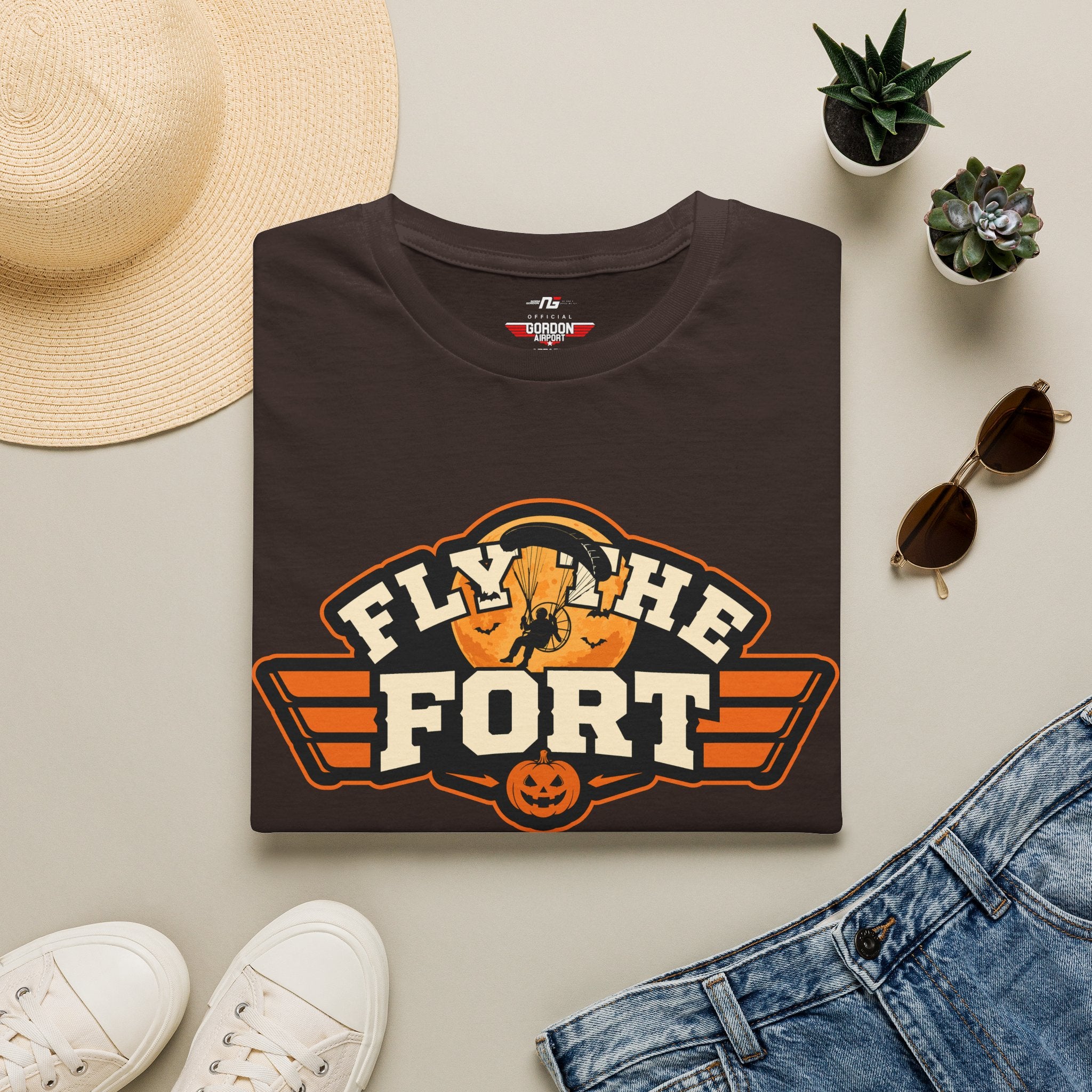 FLY THE FORT Halloween Paramotor Pilot Softstyle T-Shirt