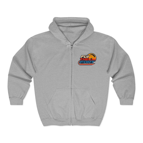 "80s" FLY THE FORT Paramotor Zip Up Hoodie