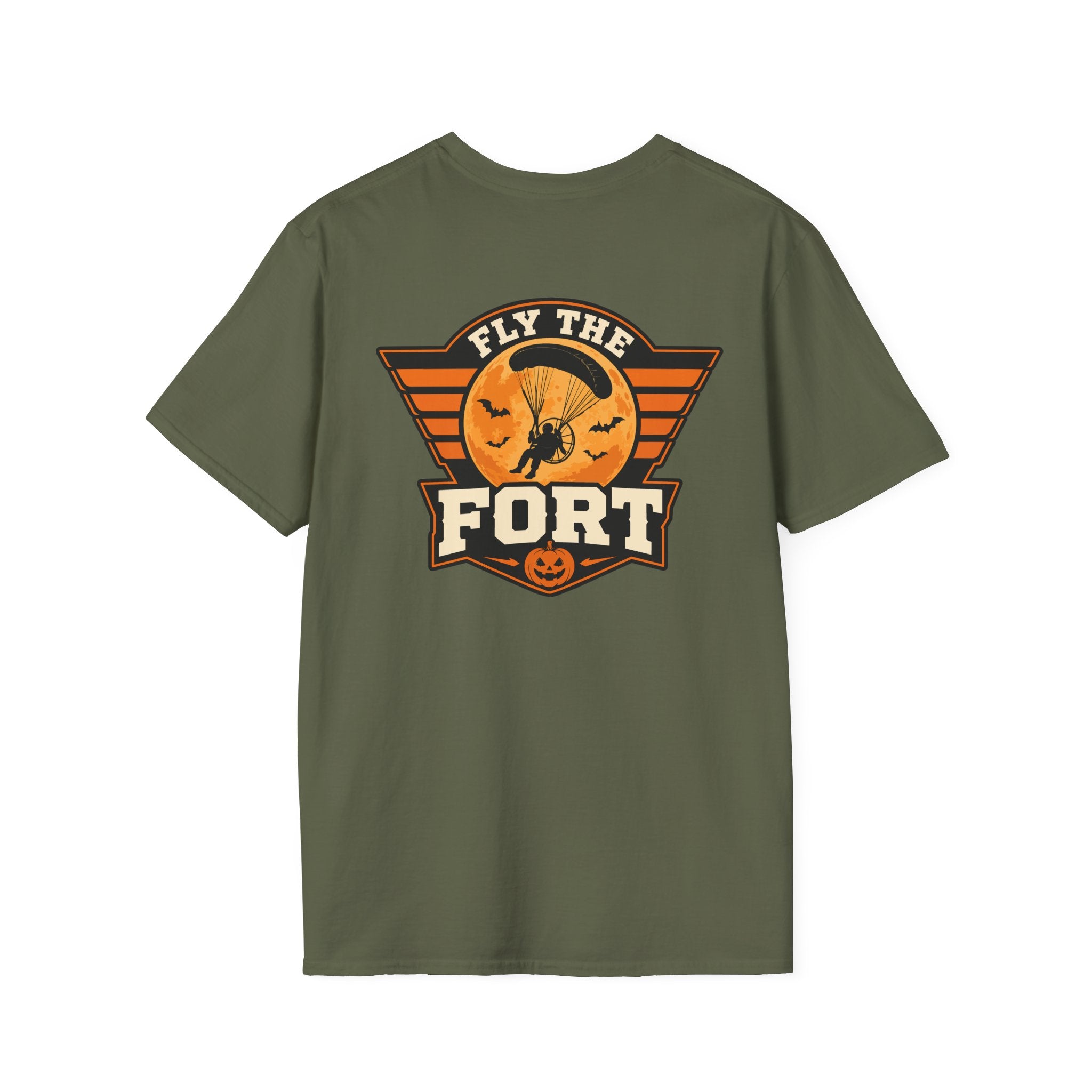 FLY THE FORT Halloween Paramotor Pilot Softstyle T-Shirt