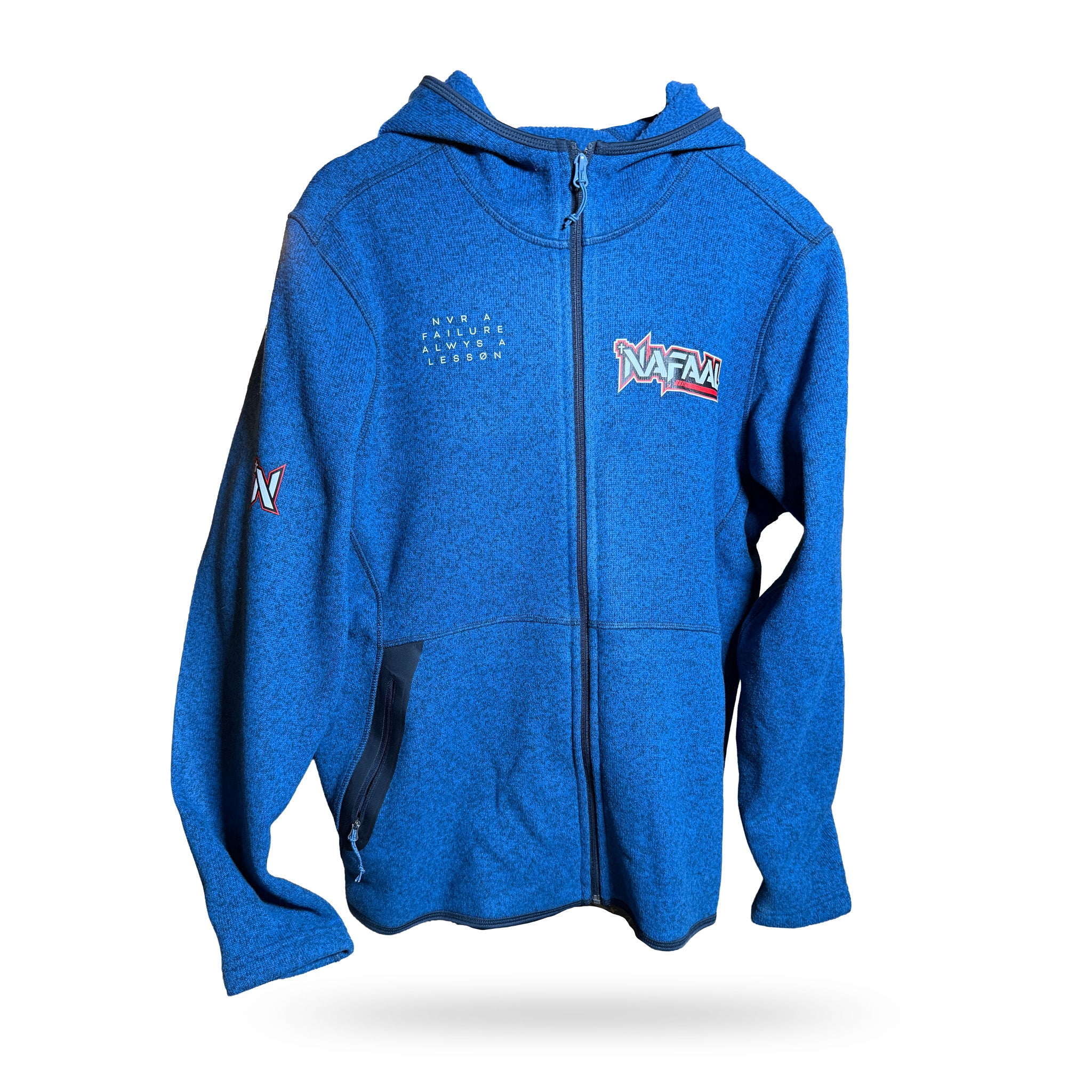 UNISEX "How I Fight My Batters" Blue Zip-Up Hoodie (sz LARGE)